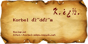 Korbel Ádám névjegykártya