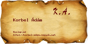 Korbel Ádám névjegykártya