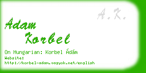 adam korbel business card