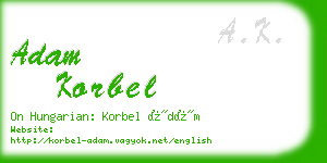 adam korbel business card